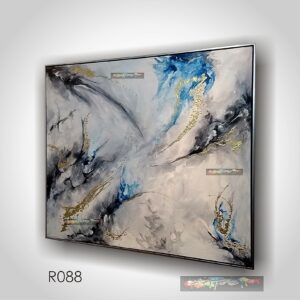 Remolino Etéreo: Elegancia en Azul y Oro R088